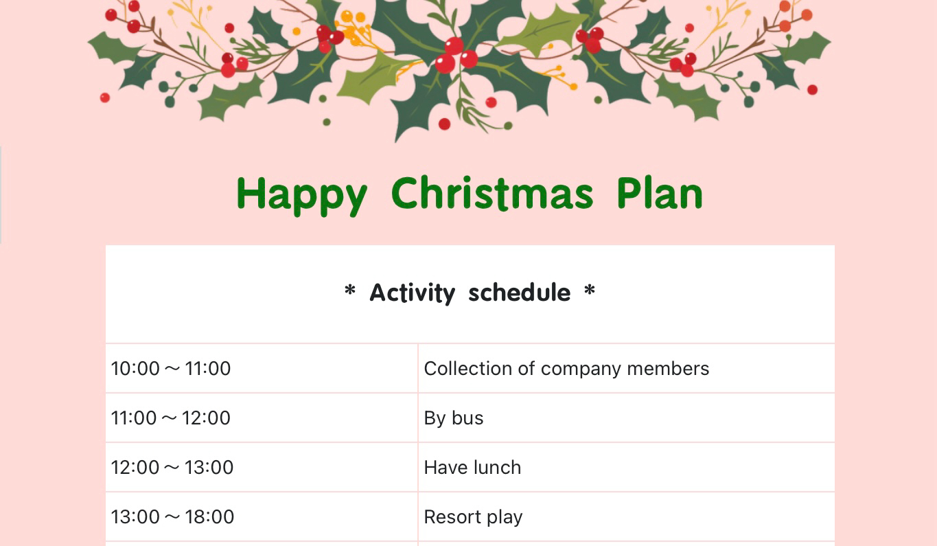 Happy Christmas Plan